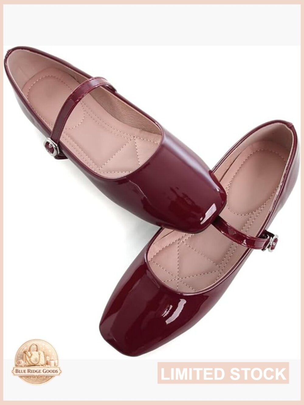 Square Toe Mary Jane Ballet Flats Dressy Comfortable Work Shoes